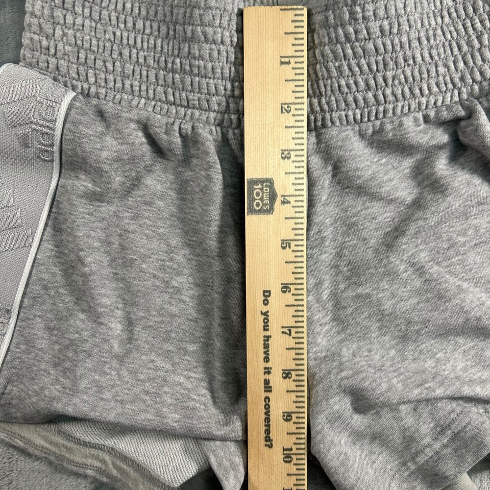Adidas Women Shorts Gray Smocked Waist Athletic Logo Tape XS - Picture 5 of 7